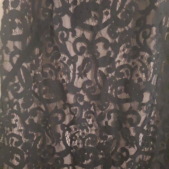 Ann Taylor Loft Black Lace Sheath Dress – Size 8 – Keyhole Back, Lined, Elegant - Picture 3 of 10